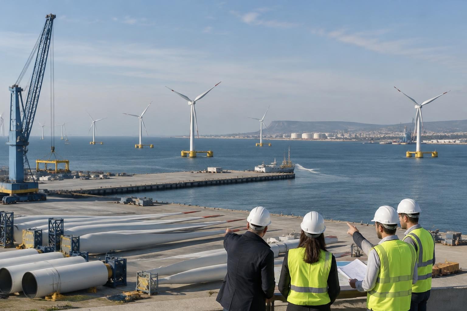Imagem ilustrativa: Tarragona discute cooperação portuária para eólica marinha flutuante